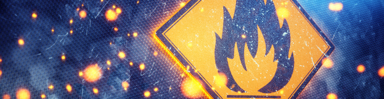 sign indicating fire