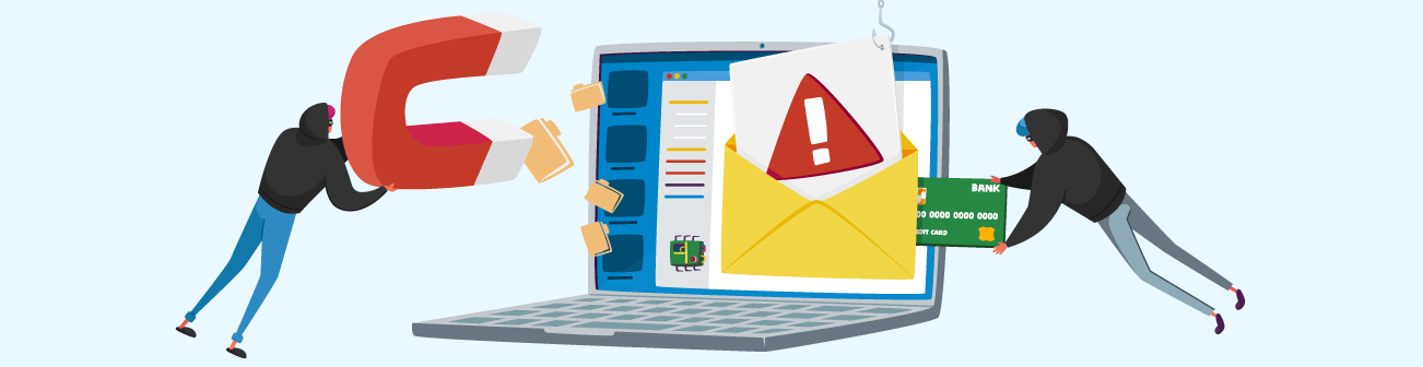Computer being attacked by cyber criminals